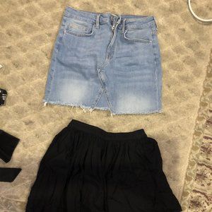 AE Skirt and Forever 21 Denim Skirt